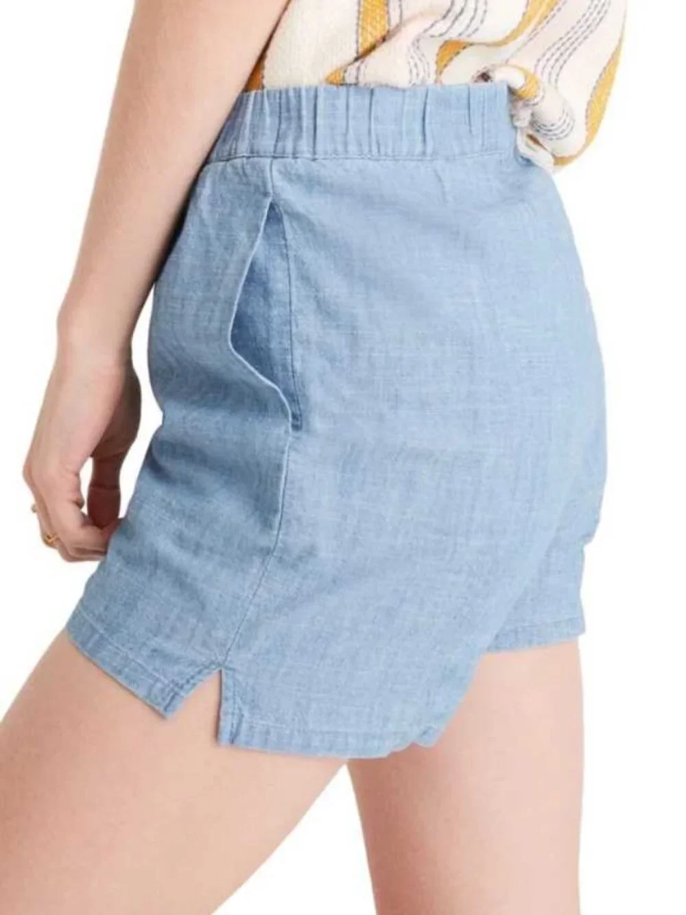 New XXL Madewell chambray pull-on shorts